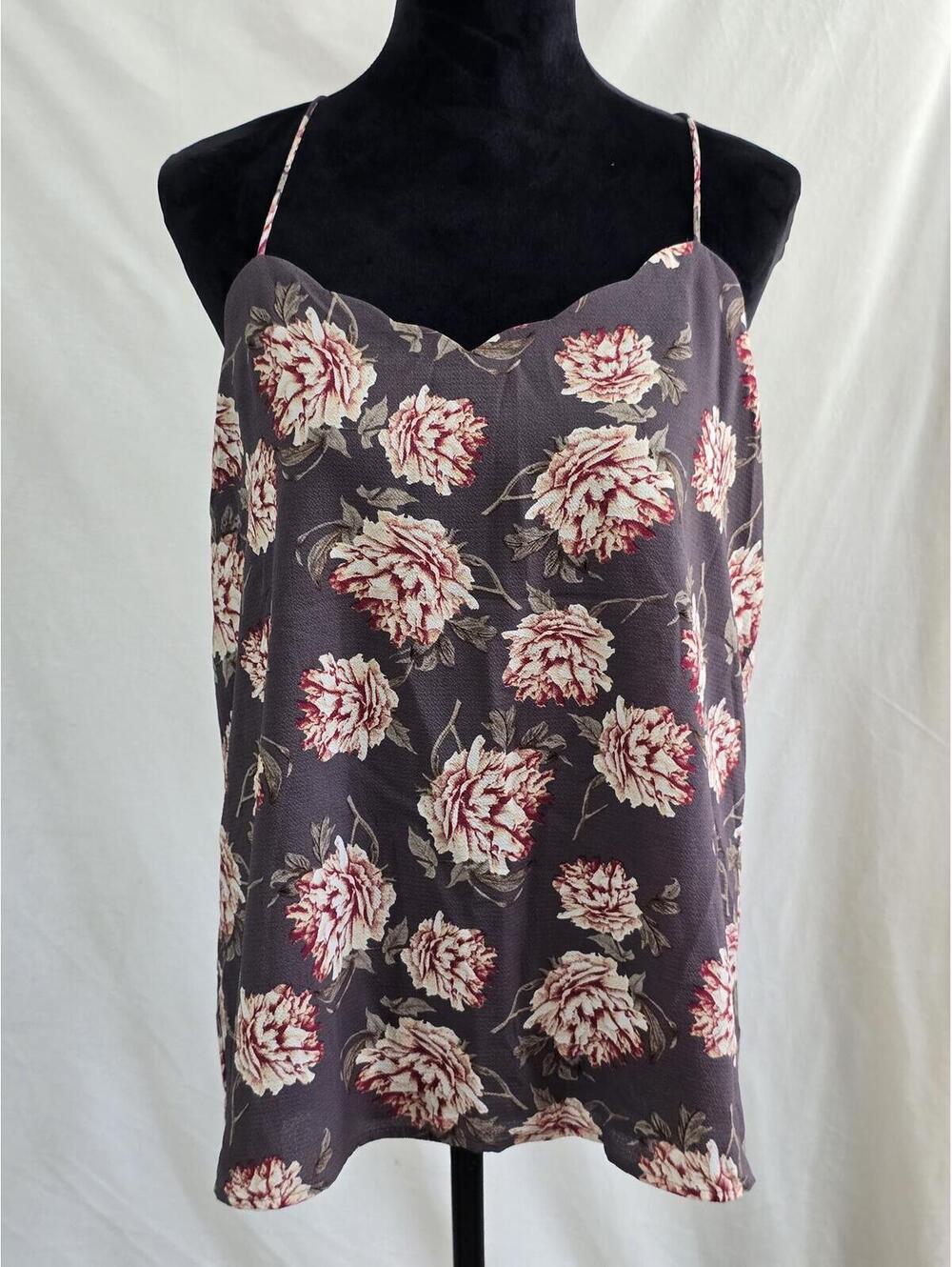 Entro Floral Print Sleeveless Tank Top Size L